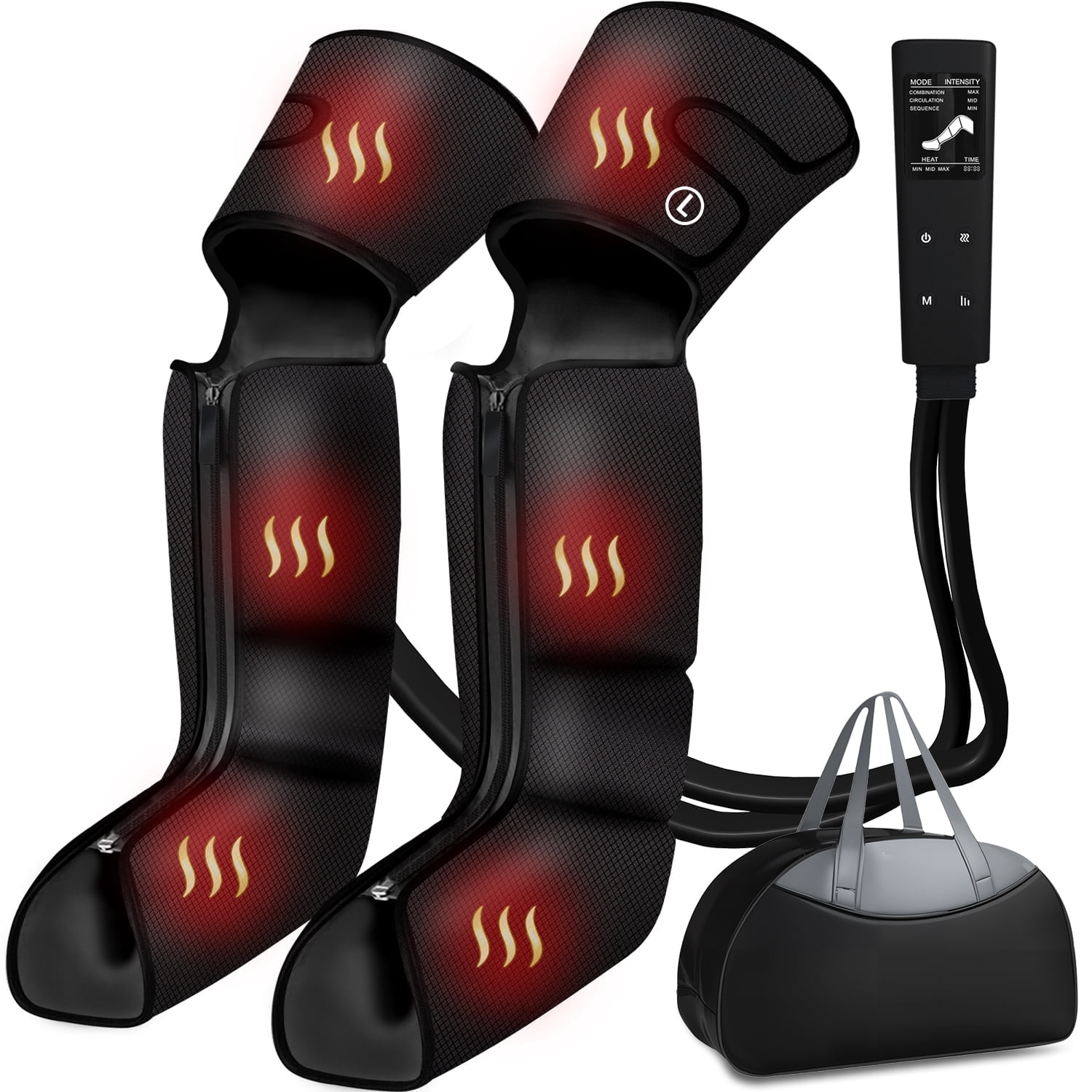 Henotian Leg Massager with Heat, Air Compression for Calf, Thigh, and Knee, 3 Zone Foot Massager for Muscle Fatigue, Swelling, Varicose Veins Relief, Ideal Gift for Women and Men