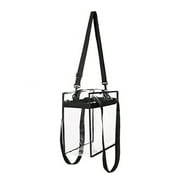 Henpk Clearance Under 5 Make Up Extra Large Clear Cosmetic Makeup Bag, Transparent Tote Shoulder Bag , Clear Toiletry Carry Pouch Makeup Artist Bag Diaper Handbag ShouldeBag (Black)