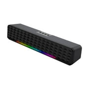 Henpk Clearance Under 5 Speaker Heavy Bass Long Sound Bar Computer Desktop Audio With Light RGB Bluetooth Audio