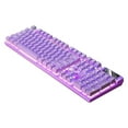 thumbnail image 1 of Henpk Gaming Keyboard USB Wired Floating Keyboard, Ergonomic Water-Mechanical Feeling Keyboard, Ultra-Slim LED Backlit Keyboard For Desktop, Compute Keyboard Purple 2, 1 of 5