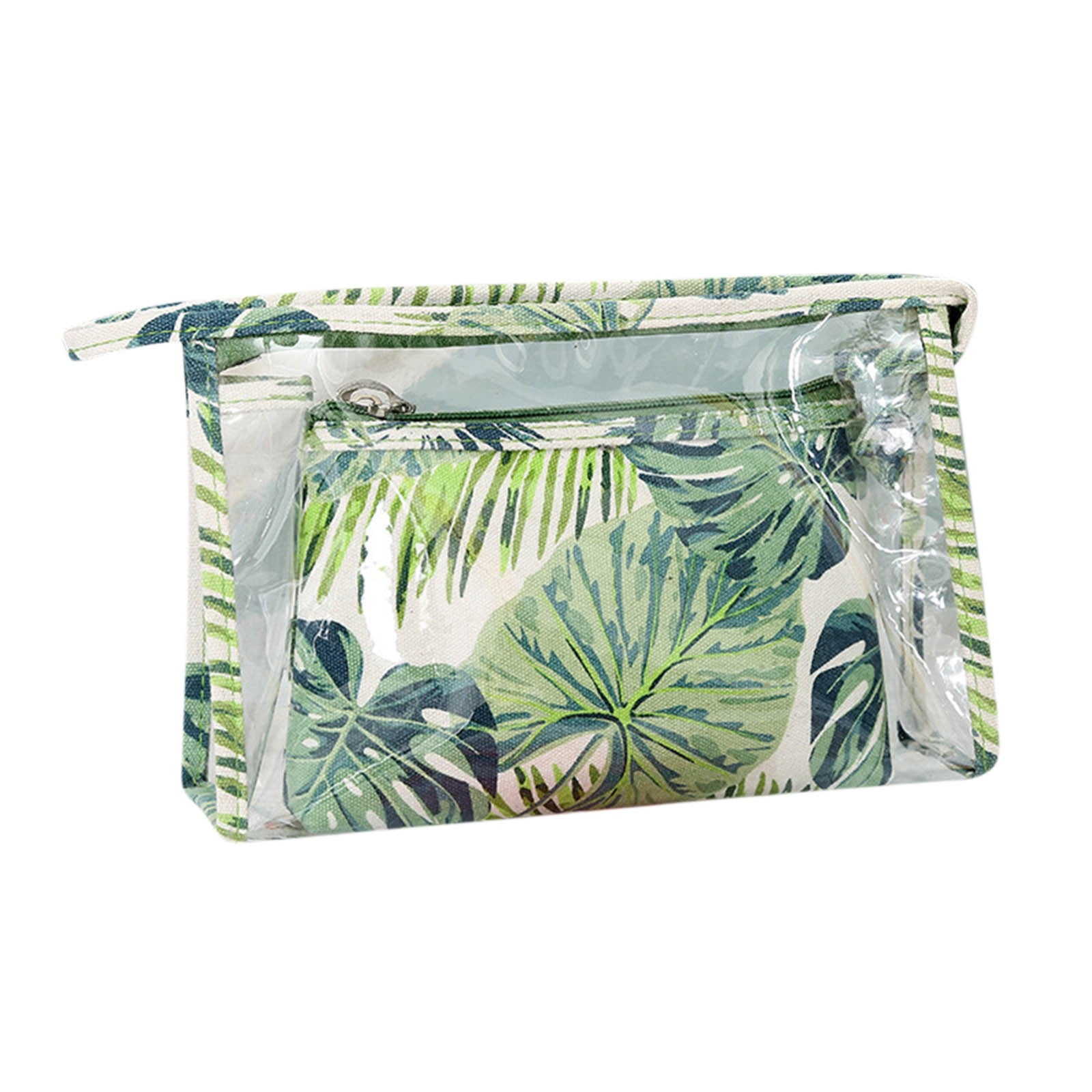 Henpk Home Deals Clearance Under 5 Makeup Bag Tropical Canvas Cosmetic Bags Travel Toiletries