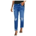 thumbnail image 1 of Henpk New Arrivals 2024 Now Trending 2024 Jeans For Women High Rise Leggings For Women Plus Size Clearance Gradient Color Ripped Plus Size Trousers Blue XXL, 1 of 7