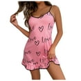 thumbnail image 1 of Henpk New Arrivals 2024 Now Trending 2024 Sexy Lingerie For Women Naughty For Sex Lingerie Plus Size Clearance Womens Lingerie Letter Printed Temptation Underwear Sleepwear Camisole Nightdress Pink L, 1 of 5
