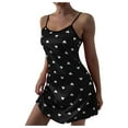 thumbnail image 1 of Henpk New Arrivals 2024 Now Trending 2024 Sexy Lingerie For Women Naughty For Sex Lingerie Plus Size Clearance Womens Lingerie Silk Satin Polka Printed Temptation Underwear Sleepwear Camisole Black L, 1 of 3