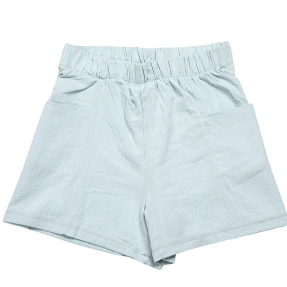 Henpk New Arrivals 2024 Now Trending 2024 Yoga Pants For Women Bermuda Shorts For Women Pull On Plus Size Clearance Solid Cotton Wrinkled Thin Wide Leg High Waist Loose Casual Shorts Green Xl