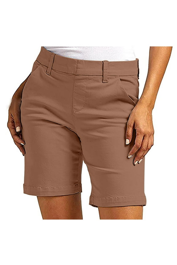 New Arrivals 2024 Now Trending 2024 Yoga Pants For Women Bermuda Shorts For Women Pull On Plus Size Clearance Stretch Twill Shorts Plus Size Thin Waist Pull On Regular Fit Hiking Short
