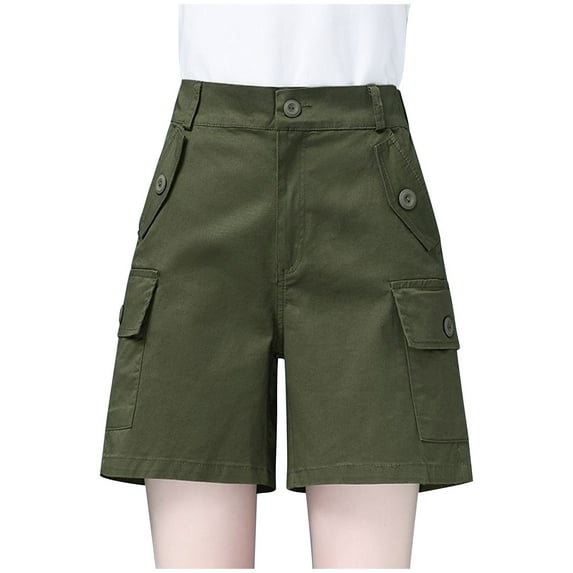 Henpk New Arrivals 2024 Now Trending 2024 Bermuda Shorts For Women Yoga Pants For Women Tummy Control Workout Shorts Fashionable Solid Color Cotton Linen Loose Casual Wide Leg Shorts Green XXXXL