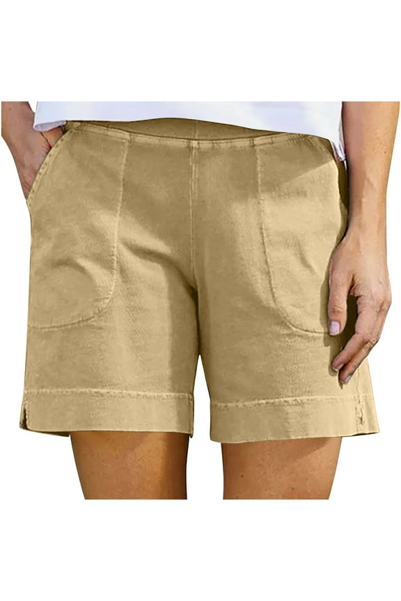 New Arrivals 2024 Now Trending 2024 Yoga Pants For Women Bermuda Shorts For Women Pull On Plus Size Clearance Stretch Twill Shorts Plus Size Thin Waist Pull On Regular Fit Hiking Short