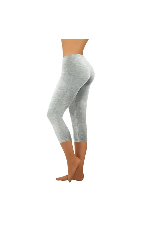 New Arrivals 2024 Now Trending 2024 Yoga Pants For Women Capri Leggings Plus Size Clearance Fashion Casual Solid Span Ladies High Waist Wide Leg Trousers Yoga Pants Capris Gray L