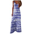 thumbnail image 1 of Henpk Summer Dresses for Women Striped T Shirt Dress Casual Midi Dress Short Sleeve Sundress with Pockets Fashion Holiday Summer Sleevess Stripe Printed V Neck Sexy Casual Long Maxi Dress Blue L, 1 of 5