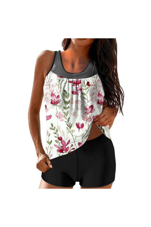 Summer Dresses for Women Striped T Shirt Dress Casual Midi Dress Short Sleeve Sundress with Pockets Conservative Stripe Print Strappy Back Set Two Piece Swimsuits Swimdress White XXL