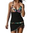 thumbnail image 1 of Henpk Tankini Swimsuits for Women Plus Size Two Piece Tummy Control Loose Fit Floral Printed Modest Two Piece Bathing Suits on Clearance Black M, 1 of 6