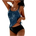 thumbnail image 1 of Henpk Tankini Swimsuits for Women Plus Size Two Piece Tummy Control Loose Fit Floral Printed Modest Two Piece Bathing Suits on Clearance Blue L, 1 of 5