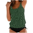 thumbnail image 1 of Henpk Tankini Swimsuits for Women Plus Size Two Piece Tummy Control Loose Fit Floral Printed Modest Two Piece Bathing Suits on Clearance Green XXXXXL, 1 of 5