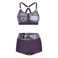thumbnail image 1 of Henpk Tankini Swimsuits for Women Plus Size Two Piece Tummy Control Loose Fit Floral Printed Modest Two Piece Bathing Suits on Clearance Purple XL, 1 of 5