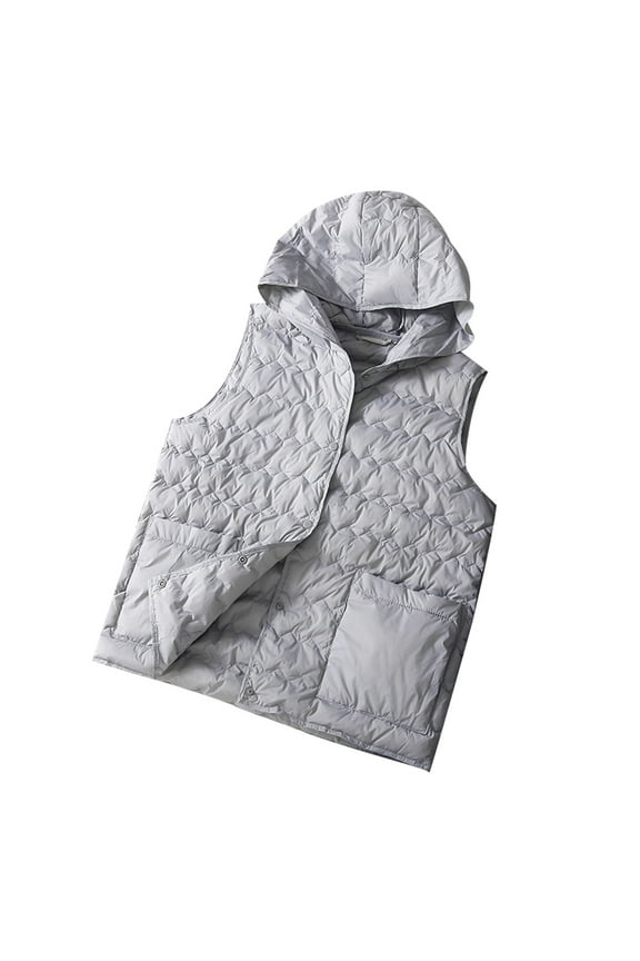 Women's Plus Size Down Blend Chevron Quilted Puffer Vest Blue XXL