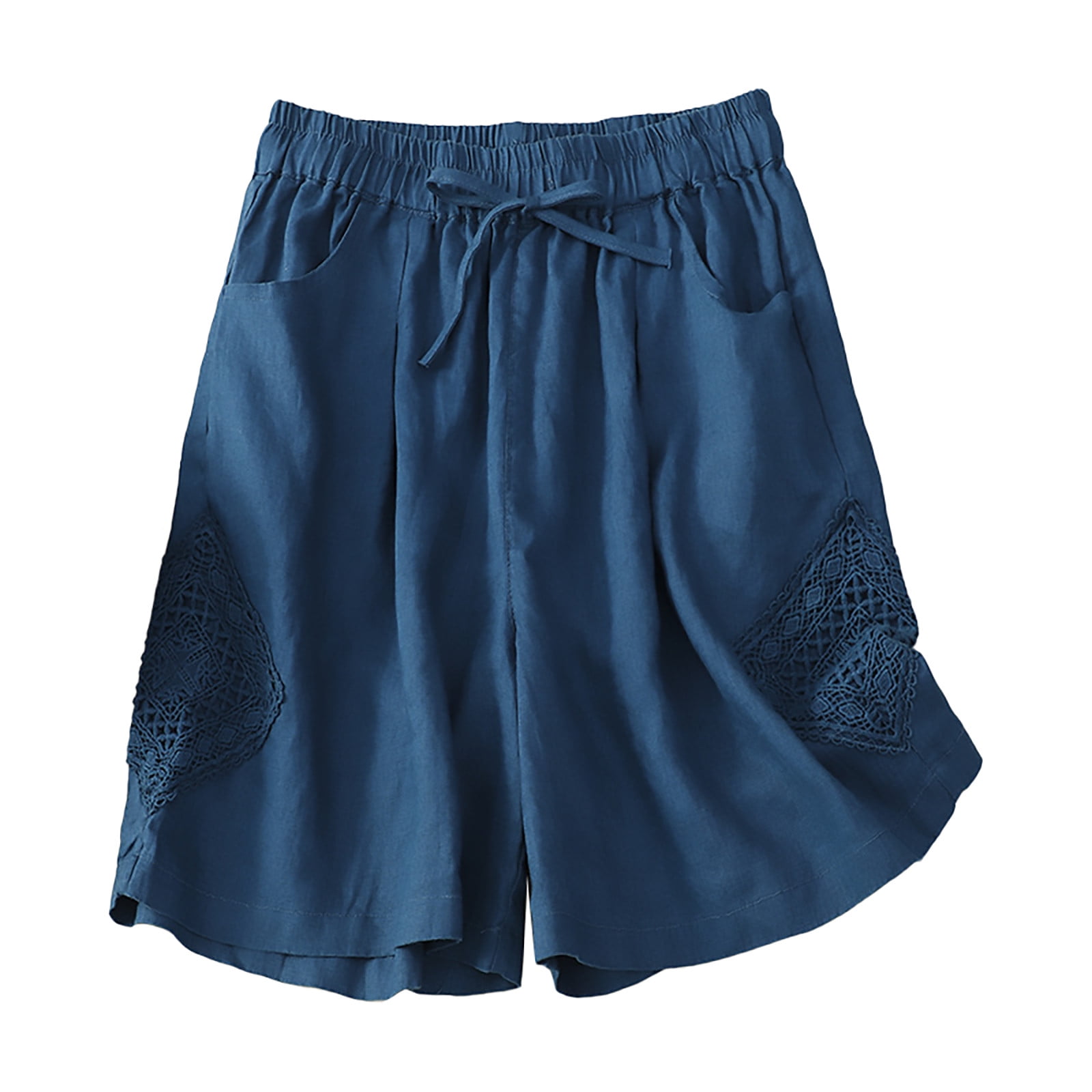 cotton linen bermuda shorts navy