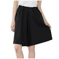 thumbnail image 1 of Henpk Womens Cotton Linen Bermuda Shorts Yoga Pants Tummy Control Workout Gym Shorts Loose Fit Casual Pants Elastic Waist Summer Beach Trousers Ladies Active Athletic Zipper Pockets Black M, 1 of 4