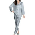 thumbnail image 1 of Henpk Womens Dresses Spring Summer Plus Size Casual Satin Silk Pajamas Cardigan Nightdress Bathrobe Ladies Robes Underwear Sleepwear Gray XL, 1 of 5