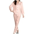 thumbnail image 1 of Henpk Womens Dresses Spring Summer Plus Size Casual Satin Silk Pajamas Cardigan Nightdress Bathrobe Ladies Robes Underwear Sleepwear Pink XXL, 1 of 5
