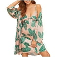 thumbnail image 1 of Henpk Womens Dresses Spring Summer Plus Size Casual Satin Silk Pajamas Cardigan Nightdress Bathrobe Ladies Robes Underwear Sleepwear Pink XXXL, 1 of 9