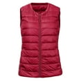 thumbnail image 1 of Henpk Womens Plus Size Clearance Under 10 Puffer Vest Women Sleeveless Winter Cropped Outerwear Warm Puffer Lightweight Stand-up Collar Down with Pockets Wine XXL, 1 of 9