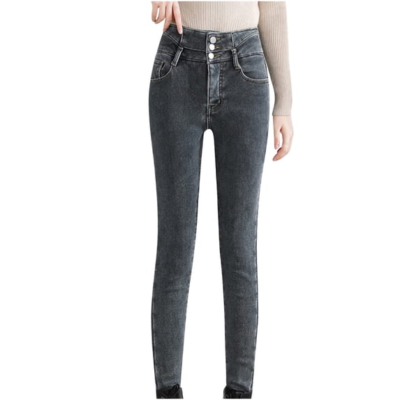 Henpk Womens Plus Size Clearance Under 10 Fashion Women Pants Casual Pocket Slim Leggings Fitness Leggins Length Jeans Gray 32