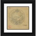 thumbnail image 1 of Henri-Baron de Triqueti 20x21 Black Ornate Framed Double Matted Museum Art Print Titled: Design for the Medal to Commemorate the Charter of 1830 (1830), 1 of 5