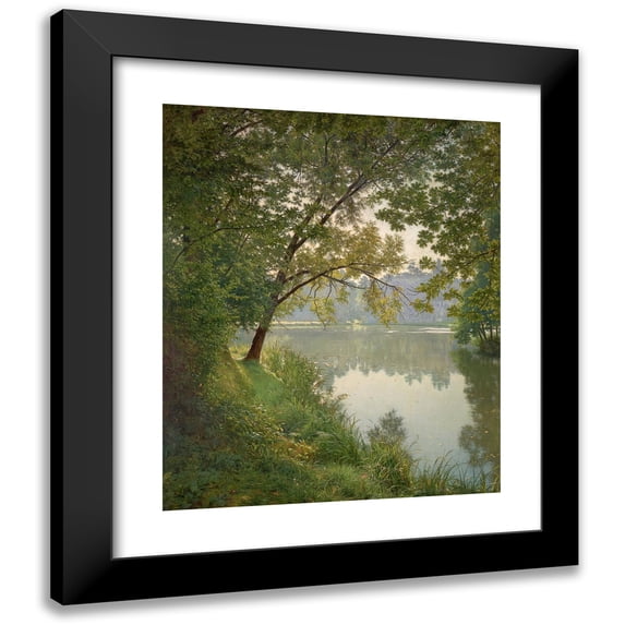 Henri Biva 12x14 Black Modern Framed Museum Art Print Titled - From Waters Edge