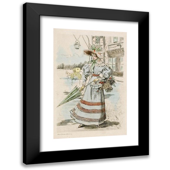Henri Boutet 11x14 Black Modern Framed Museum Art Print Titled - 1927 Nineteenth Century Female Modes (1908)