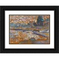 thumbnail image 1 of Henri-Edmond Cross 14x11 Black Ornate Wood Framed Double Matted Museum Art Print Titled: Boats Stranded at Lavandou (circa 1908-09), 1 of 5