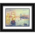 thumbnail image 1 of Henri Edmond Cross 2x Matted 24x20 Black Ornate Framed Art Print 'The Port of Marseilles', 1 of 2