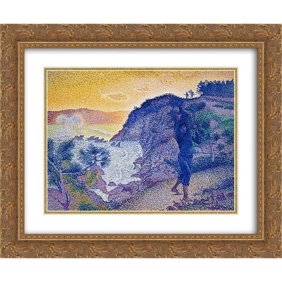 Henri Edmond Cross 2x Matted 24x20 Gold Ornate Framed Art Print 'The Return of the Fisherman'