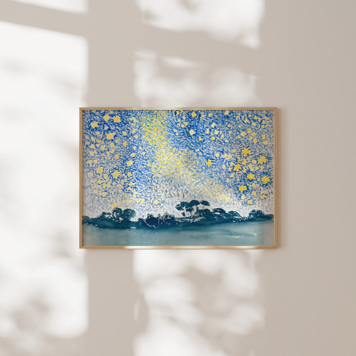 Henri Edmond Cross Landscape With Stars Blue Wall Art Print, Living ...
