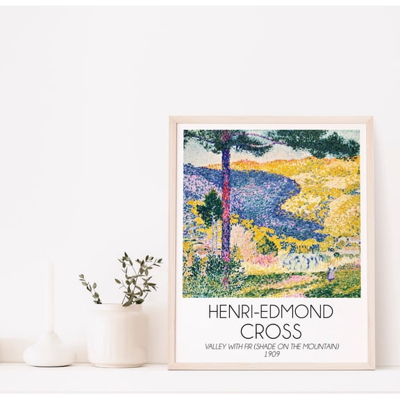 Henri Edmond Cross, Valley With Fir, Art Poster For Wall, Home Decor, High Quality Poster, Vintage, Stretched Canvas Size 12x18