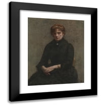 Henri Fantin-Latour 12x14 Black Modern Framed Museum Art Print Titled - Portrait of a Woman (1885)