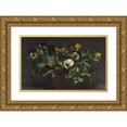 thumbnail image 1 of Henri Fantin-Latour 14x11 Gold Ornate Wood Frame and Double Matted Museum Art Print Titled - Still Life with Pansies (1892), 1 of 4