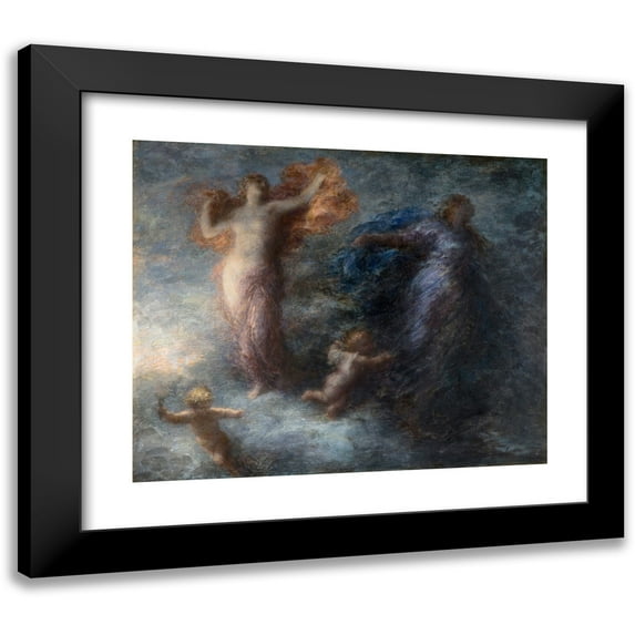 Henri Fantin-Latour 17x15 Black Modern Framed Museum Art Print Titled - Aurora and Night (Dawn and the Night) (1894)