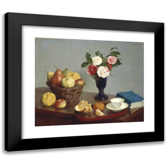 Henri Fantin-Latour 18x15 Black Modern Framed Museum Art Print Titled - Still Life (1866)