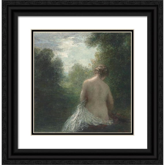 Henri Fantin-Latour 20x20 Black Ornate Framed Double Matted Museum Art Print Titled: Batager
