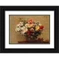 thumbnail image 1 of Henri,  Fantin-Latour 24x18 Black Ornate Wood Framed with Double Matting Museum Art Print Titled - Vase with Summer Flowers, 1 of 4