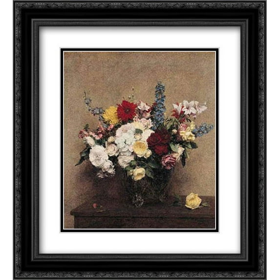Henri Fantin Latour 2x Matted 20x22 Black Ornate Framed Art Print 'The Rosy Wealth of June'