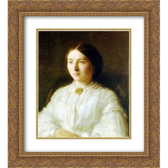 Henri Fantin Latour 2x Matted 20x24 Gold Ornate Framed Art Print 'Ritratto di Ruth Edwards'