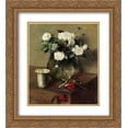 thumbnail image 1 of Henri Fantin Latour 2x Matted 20x24 Gold Ornate Framed Art Print 'White Roses and Cherries', 1 of 2