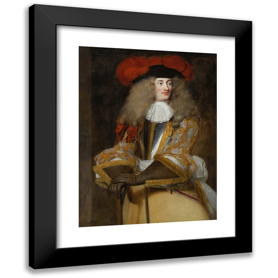 Henri Gascar 11x14 Black Modern Framed Museum Art Print Titled - Portrait of Jacques De Goyon III (1644-1725), Sire De Matignon, Count of Thorigny, Lieutenant General of the Armies