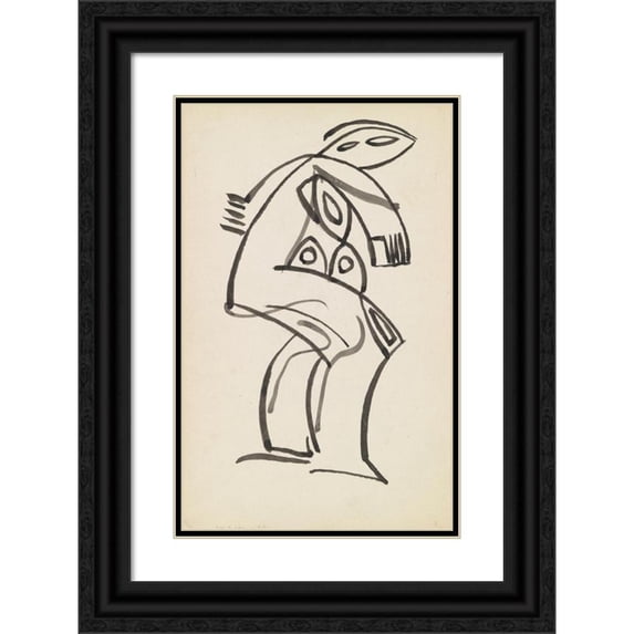 Henri Gaudier-Brzeska 11x14 Black Ornate Wood Framed Double Matted Museum Art Print Titled: Study of a Female Figure (1910 - 1915)