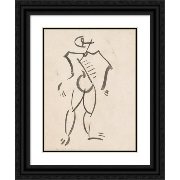 Henri Gaudier-Brzeska 15x18 Black Ornate Wood Framed Double Matted Museum Art Print Titled - Study for a Sculpture (1910 - 1915)