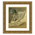 thumbnail image 1 of Henri-Horace Roland Delaporte 15x17 Gold Ornate Wood Frame and Double Matted Museum Art Print Titled - A Still Life with a Bouillette&nbsp;Lamp, a Sheet of Music, a Violin or a Cittern, and a Whi, 1 of 4