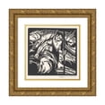thumbnail image 1 of Henri Jonas 12x12 Gold Ornate Wood Frame and Double Matted Museum Art Print Titled - Personification of the Thunderstorm Above a Landscape (1921), 1 of 4