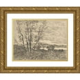 thumbnail image 1 of Henri-Joseph Harpignies 14x11 Gold Ornate Wood Frame and Double Matted Museum Art Print Titled - Cap Martin (1910), 1 of 4